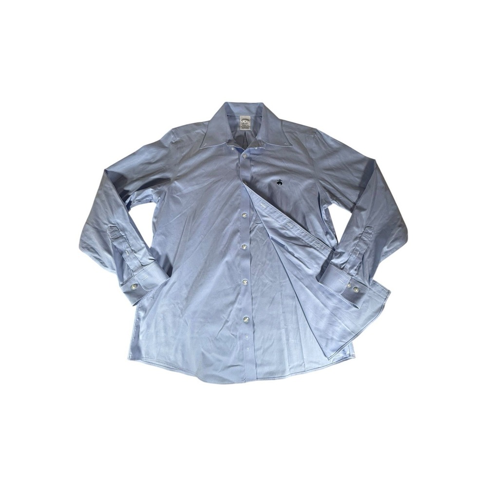 Brooks Brothers Dress Shirt Adult Medium Regent Fit Supima Cotton Blue Solid Men